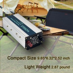 Power Converter 500W Pure Sine Wave Inverter 12V to 110V 120V Truck Camp Solar