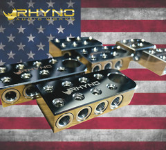 RHYNO 1/0 GAUGE SLIM STYLE BOLT DOWN BATTERY TERMINALS (PAIR)
