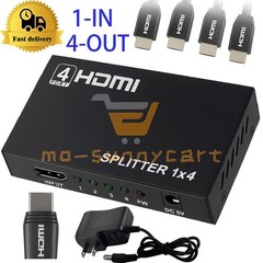 HDMI Splitter 1 In 4 Out 1080P 4-Port Repeater Splitter Amplifier Video Splitter
