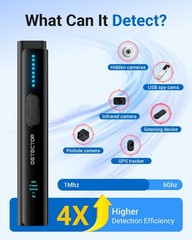 6-in-1 Hidden Camera & Bug Detector – GPS Tracker Finder for Travel, Hotels, Car