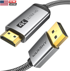 4K Displayport to HDMI Cable [UHD, Metal Case, Nylon Cable] 6FT Unidirectional D