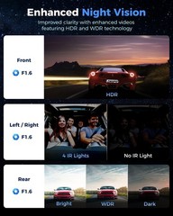 Mejor Camara De Seguridad 1080P Para Carros De 360° Cámara De 4 Canales