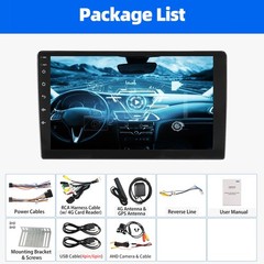 6G+128GB 8-Core Android 15 10.1″ Car Stereo Radio 2 Din GPS Navi WiFi FM Camera