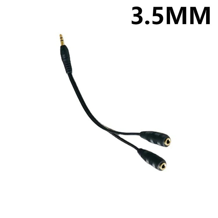 3.5mm AUX Audio Mic Splitter 1 Male to 2 Female Gold Plated Headphone Cable