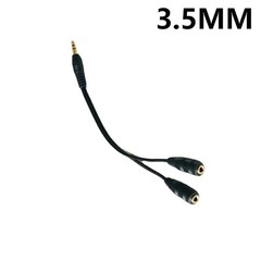3.5mm AUX Audio Mic Splitter 1 Male to 2 Female Gold Plated Headphone Cable