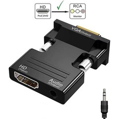 HDMI to VGA Converter Adapter 1080P HD Audio Cable PC Monitor Projector
