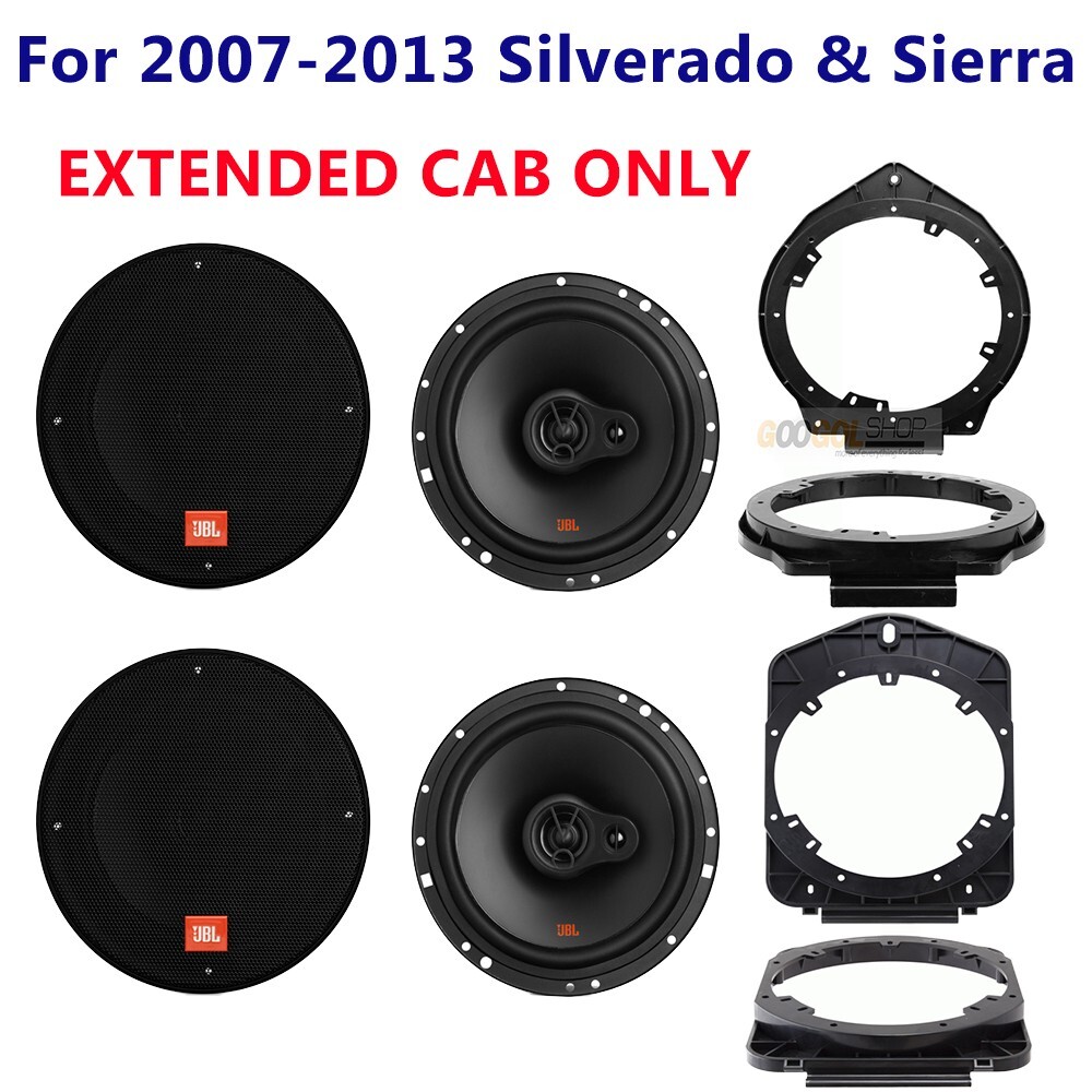 JBL 3-way 6.5″ speakers Front/Rear for 2007-2013 Silverado & Sierra extended cab