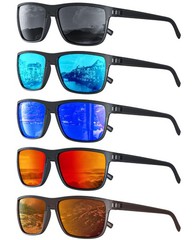 CIFOYA Sunglasses-Men Medium, Black + Ice Blue + Dark + Red + Brown