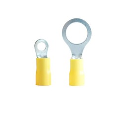 M5 M6 M8 M10 Yellow Ring Terminal Vinyl 12-10 AWG Car Audio Crimp Wire Connector