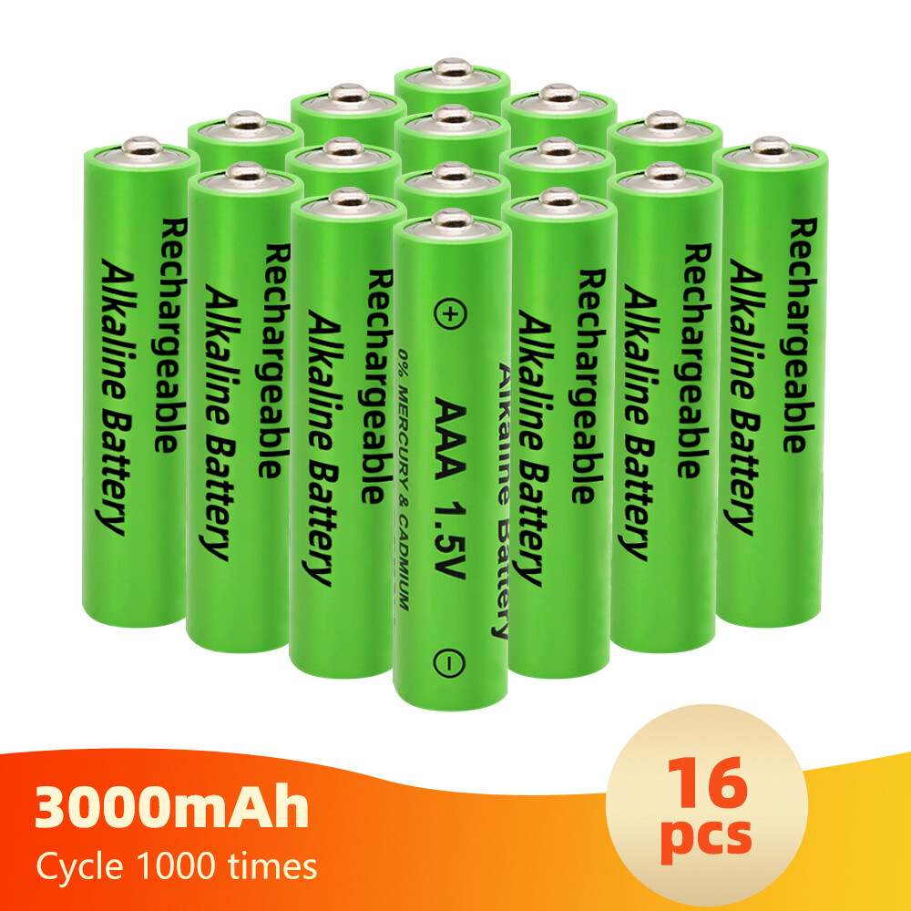 16 piezas Batería recargable pila AAA/AA de 1.5V 3000mAh para relojes ratones