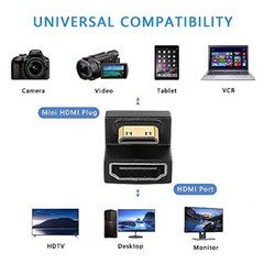 1Pc U Shape Mini HDMI to HDMI Adapter Durable 8K Mini HDMI Male to 180 Degree zz
