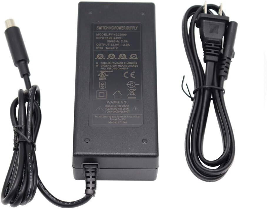 Adapter Charger for Phantomgogo Phantom Gogo A8, A9 E-Scooter For 36V Battery