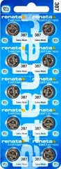 10 Renata 387S/387 Watch Battery Bulova Accutron 214 With SPACER RING 0%MERCURY