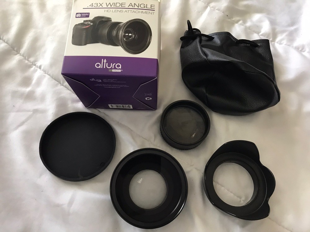 Altura Photo Black HD 0.43X Wide Angle 82 mm Front 58mm Back Thread Lens
