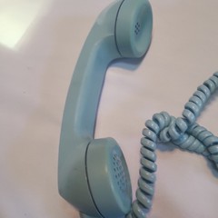 Light Blue Rotary Dial Desk Phone by Bell Systems Western Electric 1971 USA 500