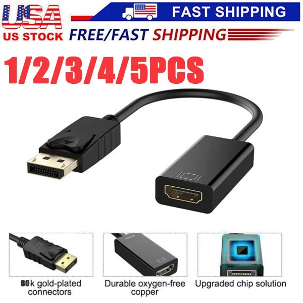 DP Displayport Male to HDMI Female Cable Converter Adapter for PC Laptop Desktop