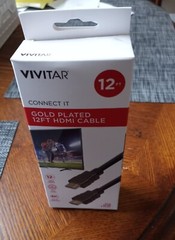 Vivitar 12′ 24K Gold Plated HDMI Cable Able to support 4K, 3D, and other color