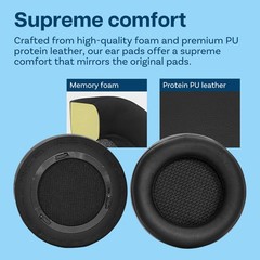 Replacement Ear Pads for Corsair Virtuoso RGB Wireless/XT – PU Leather Black