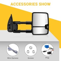 Painted Tow Mirror Switchback Lights Compatible with 2003-2007 Chevy Black