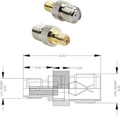 6 Pack F Type to SMA Male Female Coax Connector Coaxial Adapter RF Antenna ﻿US