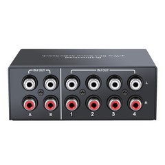 4X2/2X4 Audio Switch Splitter Stereo L/R Sound Channel Bi-Directional Switcher