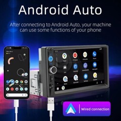 Single 1Din 7″ Touch Screen Stereo Bluetooth Radio Car Apple/Android Carplay GPS