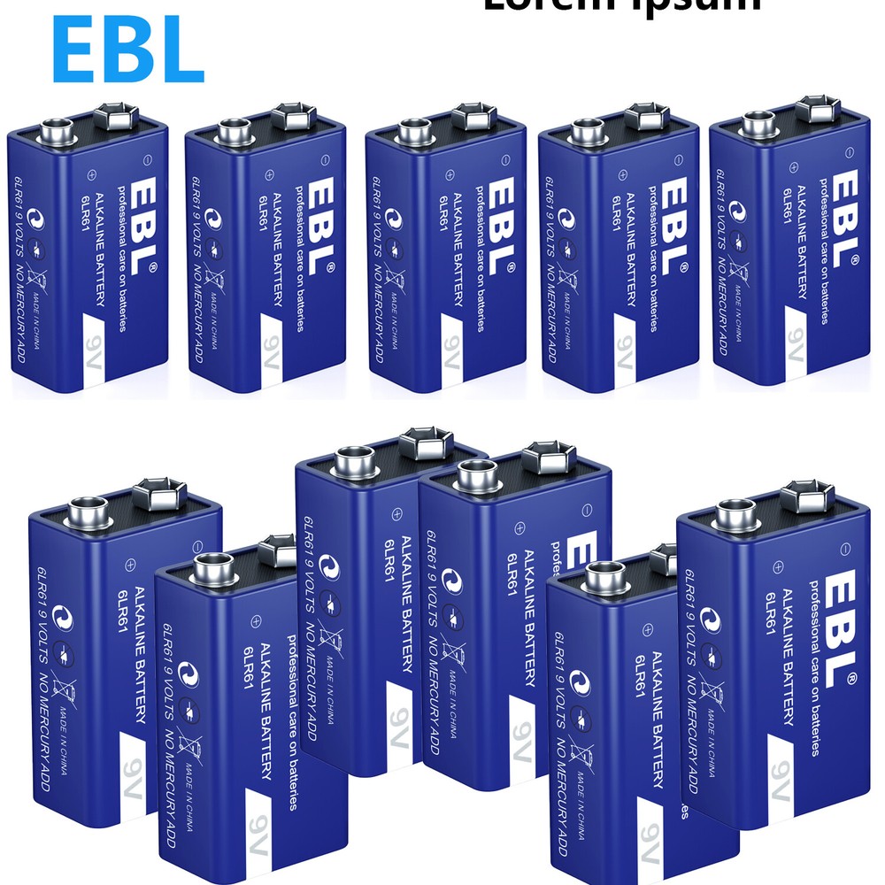 EBL 9V 9 VOLT ALKALINE BATTERIES Lot Pack EXP 12/2030 BRAND NEW SEALED