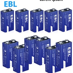 EBL 9V 9 VOLT ALKALINE BATTERIES Lot Pack EXP 12/2030 BRAND NEW SEALED