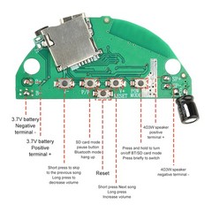 3.7V Bluetooth Amplifier Speaker Module w/ Card Slot Stereo Sound Hi-Fi Lossless