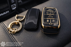 Dodge 5 Button Key Fob Cover 2019-2023 Black Gold Case w/ Keychain Tool