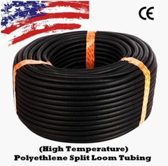 50 Ft. 1/2″ Split Wire Loom Conduit Polyethylene Tubing Black Color Sleeve Tube