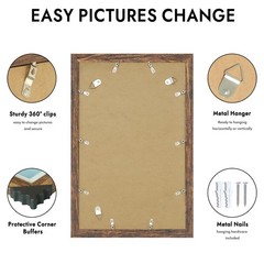 Hongkee 11×17 Frame, Rustic Brown Wood Style – Display 11X17 in,
