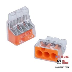 3-Port Reusable Wire Connectors, 50PCS, 0.5–4.0mm Compatibility, Push-in