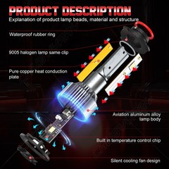 For GMC Sierra 2500HD 3500HD 2015 LED Headlight High/Low Beam Bulbs White 6500K