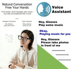 Smart Ai glasses 8MP Sony Camera, Video Recording-For iOS and Android .(Black)