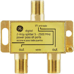 Digital 2-Way Coaxial Cable Splitter, 2.5 Ghz 5-2500 Mhz, RG6 Compatible, Works