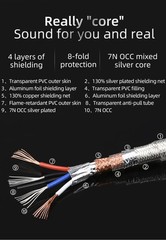 ATAUDIO HiFi USB Audio Cable 7N OCC Silver-plated Type A to Type B, 0.5m/1.64 ft