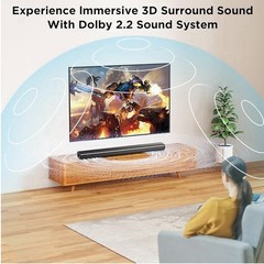 2.2ch Dolby Soundbar, 200W Peak Power, 6 Drivers,2 SUBWOOFER Build-in 35.4″