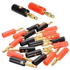 40PCS 4mm Gold Plated Banana Plugs Audio Jack Speaker Wire Cable Screw Connector