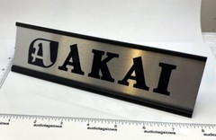 AKAI Stereo Desk Sign – Custom Silver Aluminum