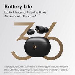 Beats Studio Buds+ True Wireless Noise Cancelling Earbuds MQLH3LL/A – Black/Gold