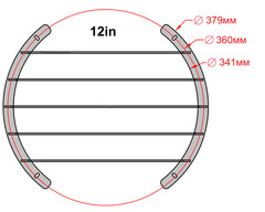 12” Custom High Excursion SubWoofer Grill Metal Raised Cover BARs 1pc Handmade