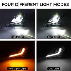 LED Headlights with Low Beam Turn Signal for Raptor 350 450 700 YFZ 450 Wolverin