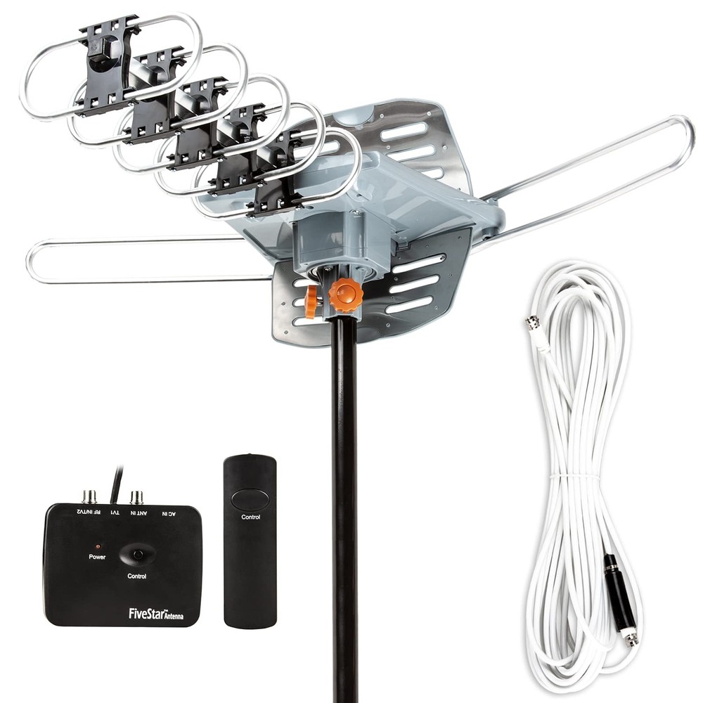Five Star Outdoor 150 Mile Motorized 360 Degree Rotation OTA Amplified HDTV Ante