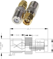 F Type to SMA Male Female Coax Connector Coaxial Adapter 2 Sets 6 Pcs