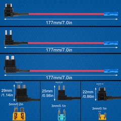 10pc 12V Car Add-a-Circuit Fuse Adapter w/ Standard & Mini Tap Blade Fuse Holder