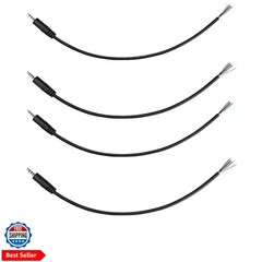 4 Pack Replacement 3.5mm Male Plug to Bare Wire Open End Headset TRRS Cord 4 …