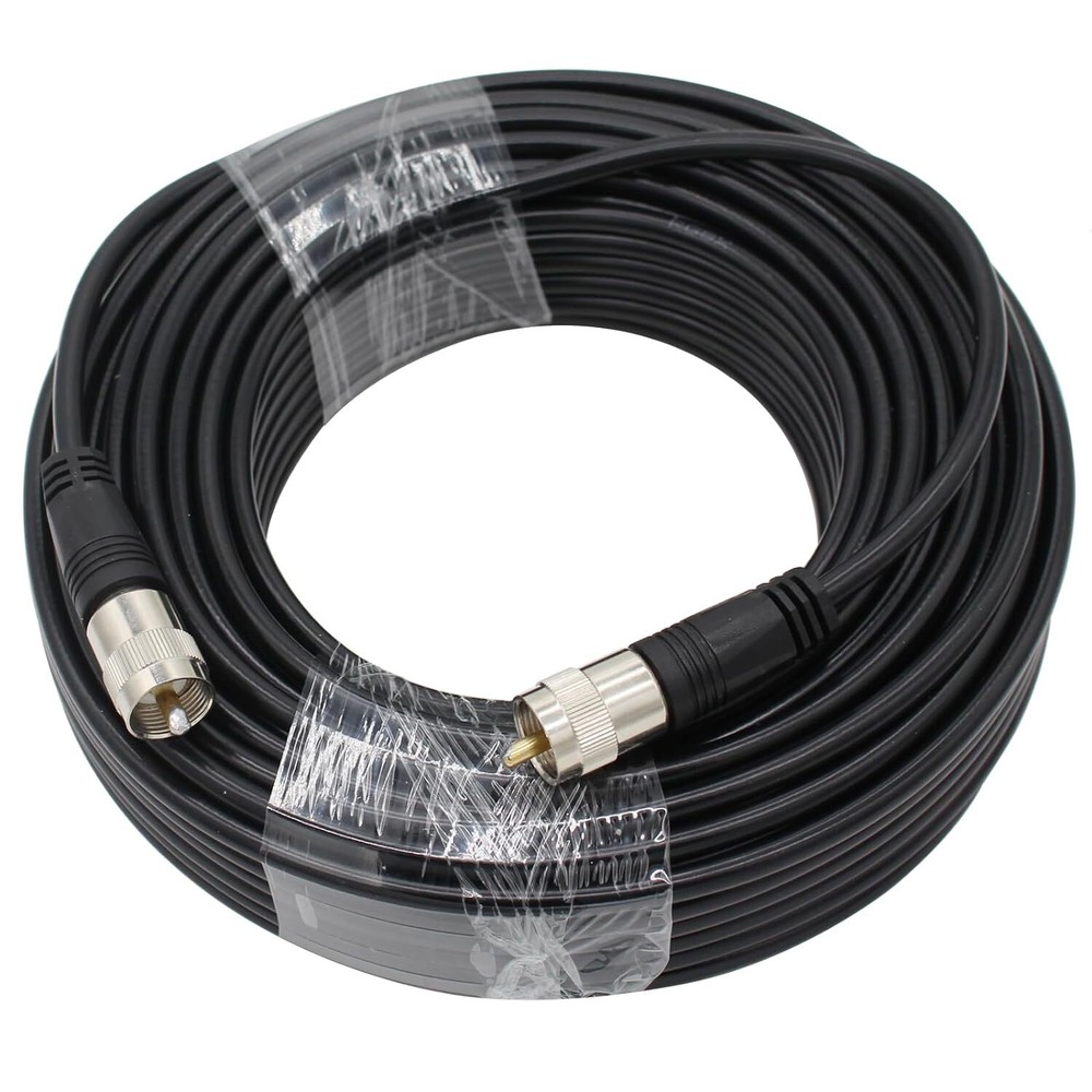 20/50/100ft RG8X Cable Coaxial CB Coax UHF PL259 Connector Male to Male Antenna