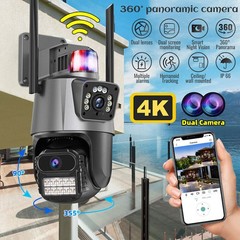 8MP 4K WiFi Security Camera: Dual Lens, 1-8X Zoom Outdoor PTZ Home Cam* US STOCK