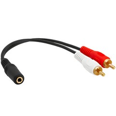 2 Pack 3.5mm Audio to 2 RCA Cable 1/8″ Stereo Female to 2RCA Male Y Splitter Aux
